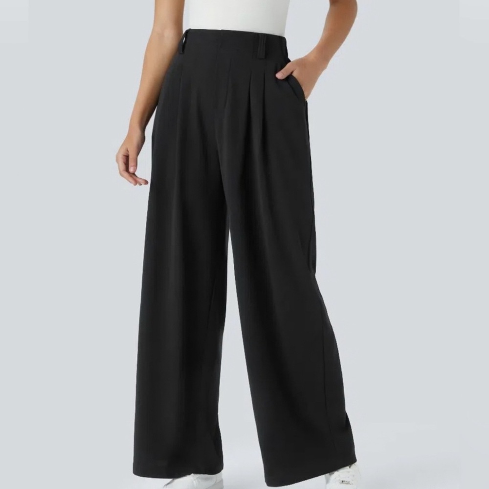 HALARA Elegant Black Wide-Leg Pants